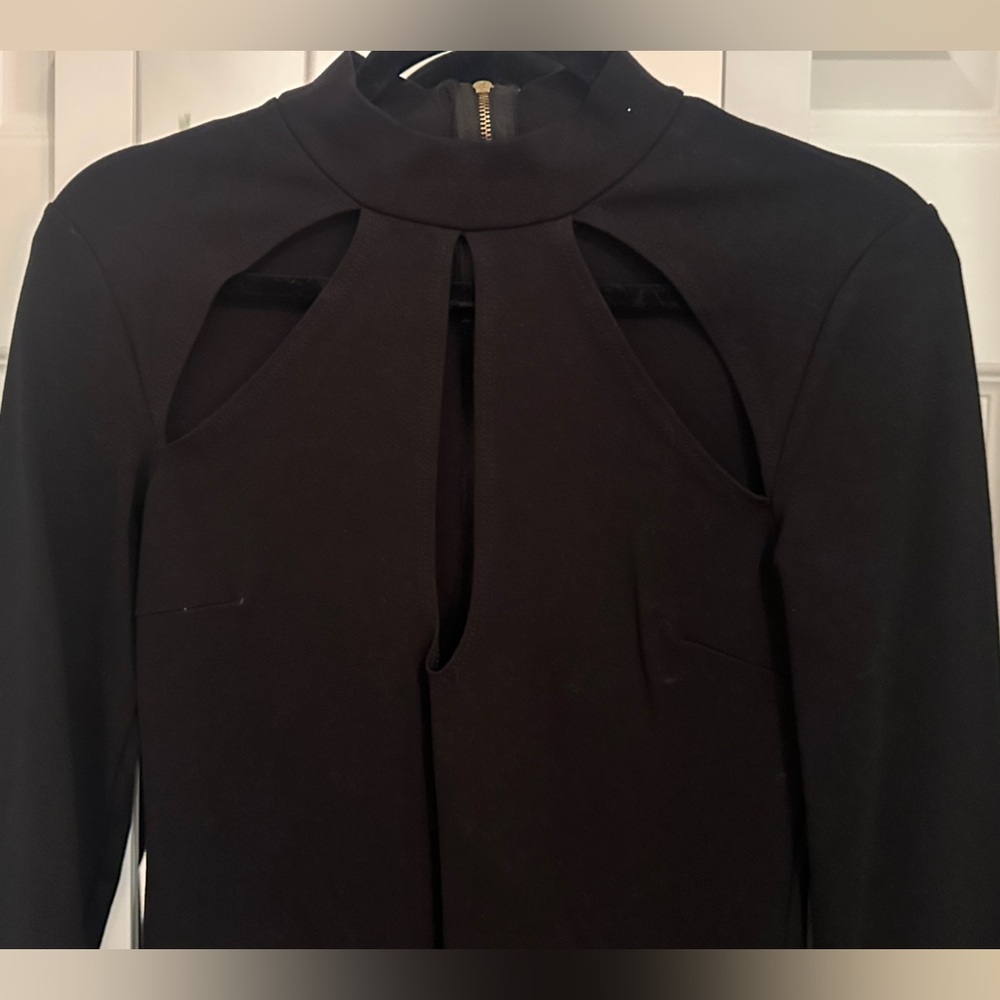 Charlotte Russe Black Long Sleeve Cut-Out Dress
